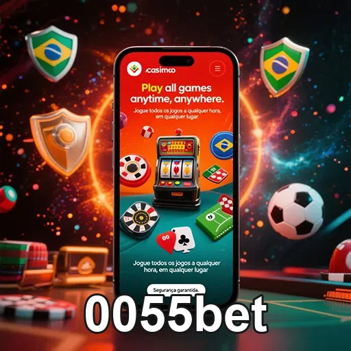Imagem promocional do aplicativo 0055bet, referência ao site 0055bet para apostas e jogos online.