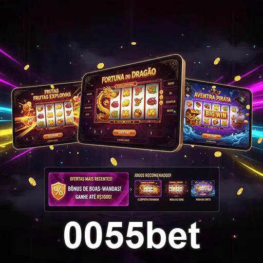 Imagem do site 0055bet na página inicial, destacando apostas online e recursos de cassino.